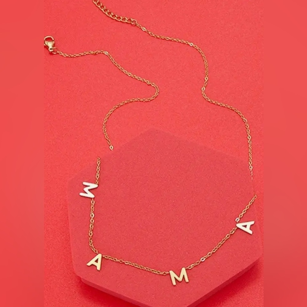 18K Gold Dipped MAMA Necklace (9708) - Picture 3 of 3